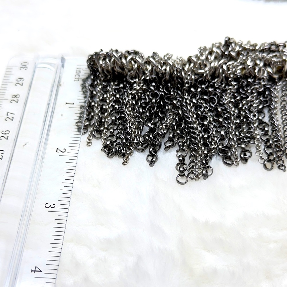 Elegant Silver Chain Fringe Bracelet - Picture 7 of 8